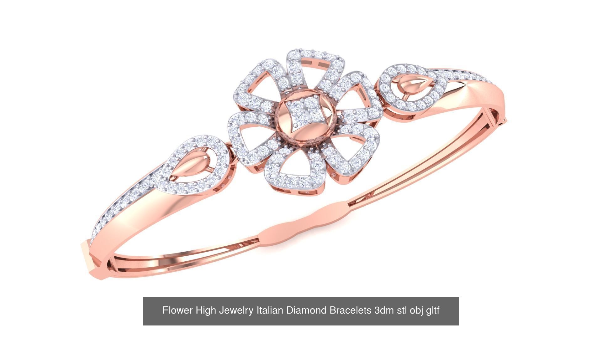 128 High Jewelry Italian Diamond Bracelets 3dm stl 3D Model Collection_109