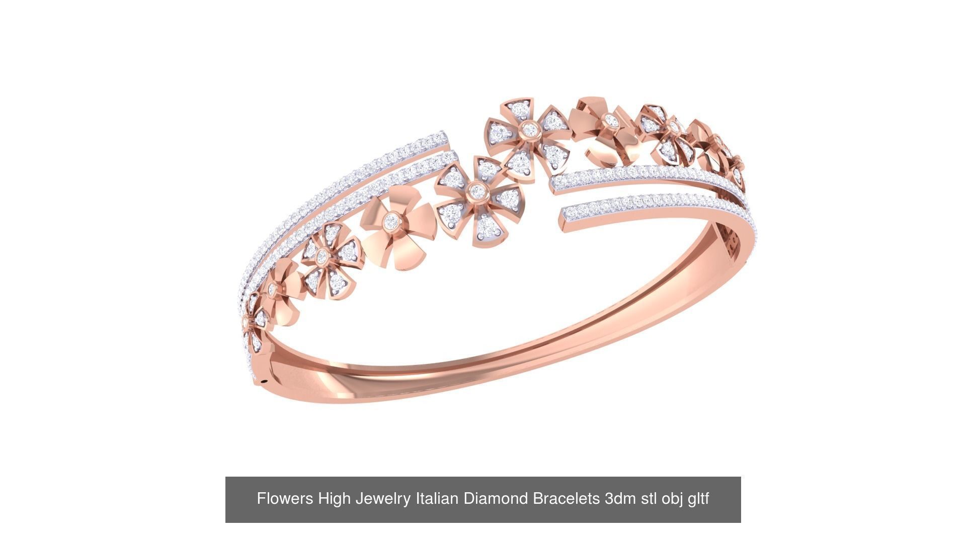 128 High Jewelry Italian Diamond Bracelets 3dm stl 3D Model Collection_97