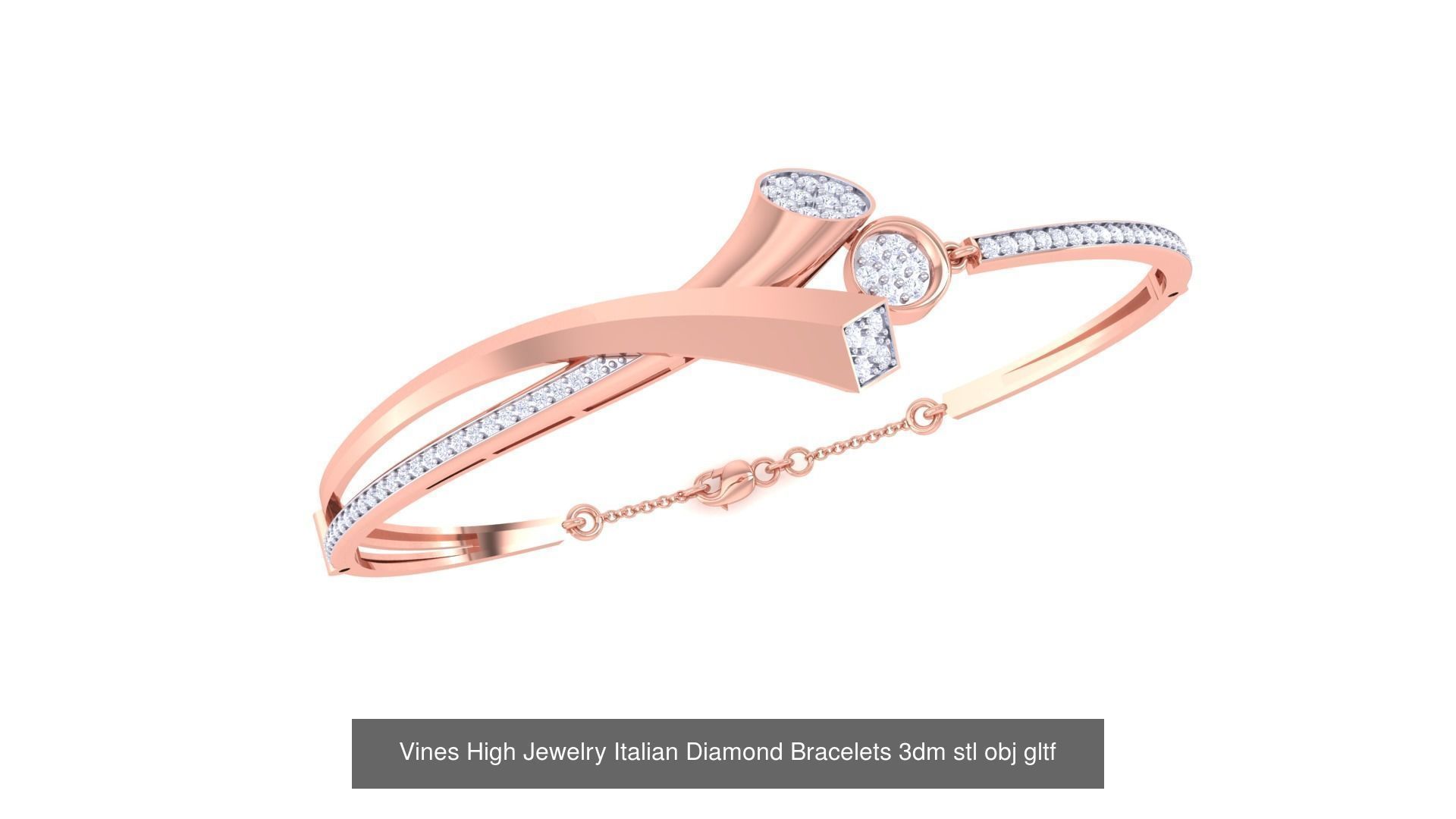 128 High Jewelry Italian Diamond Bracelets 3dm stl 3D Model Collection_115