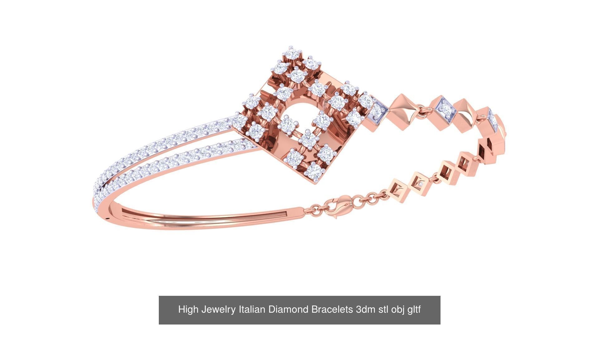 128 High Jewelry Italian Diamond Bracelets 3dm stl 3D Model Collection_40