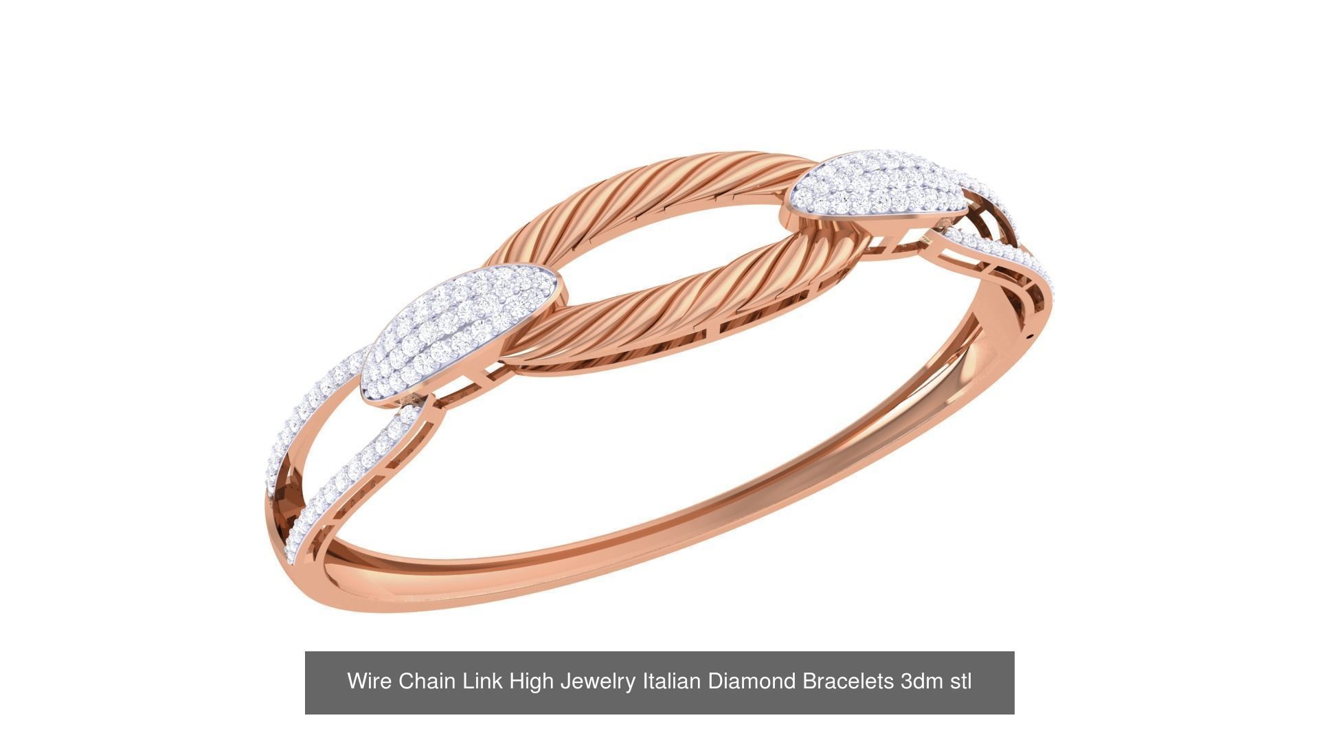 128 High Jewelry Italian Diamond Bracelets 3dm stl 3D Model Collection_87