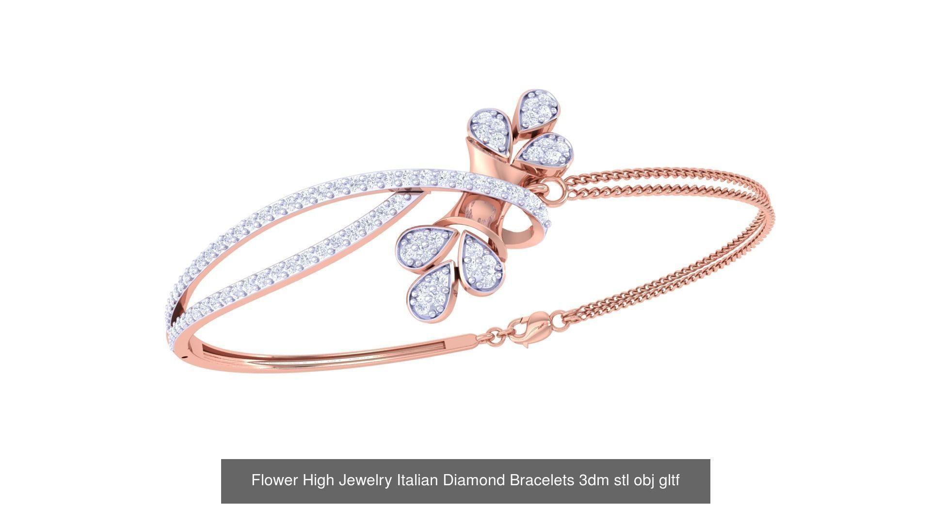 128 High Jewelry Italian Diamond Bracelets 3dm stl 3D Model Collection_39