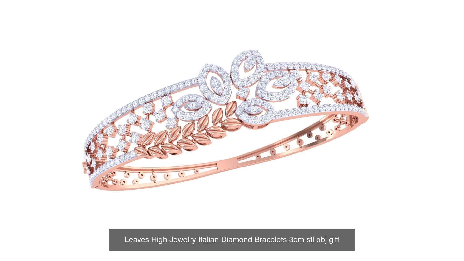 128 High Jewelry Italian Diamond Bracelets 3dm stl 3D Model Collection_23