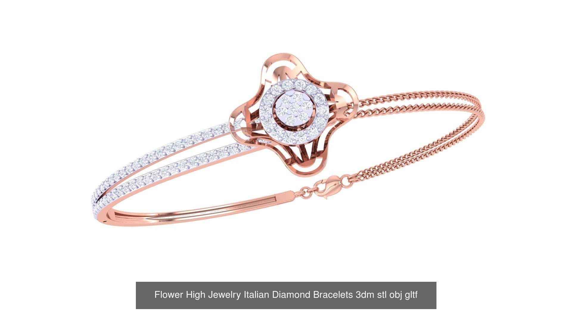 128 High Jewelry Italian Diamond Bracelets 3dm stl 3D Model Collection_43