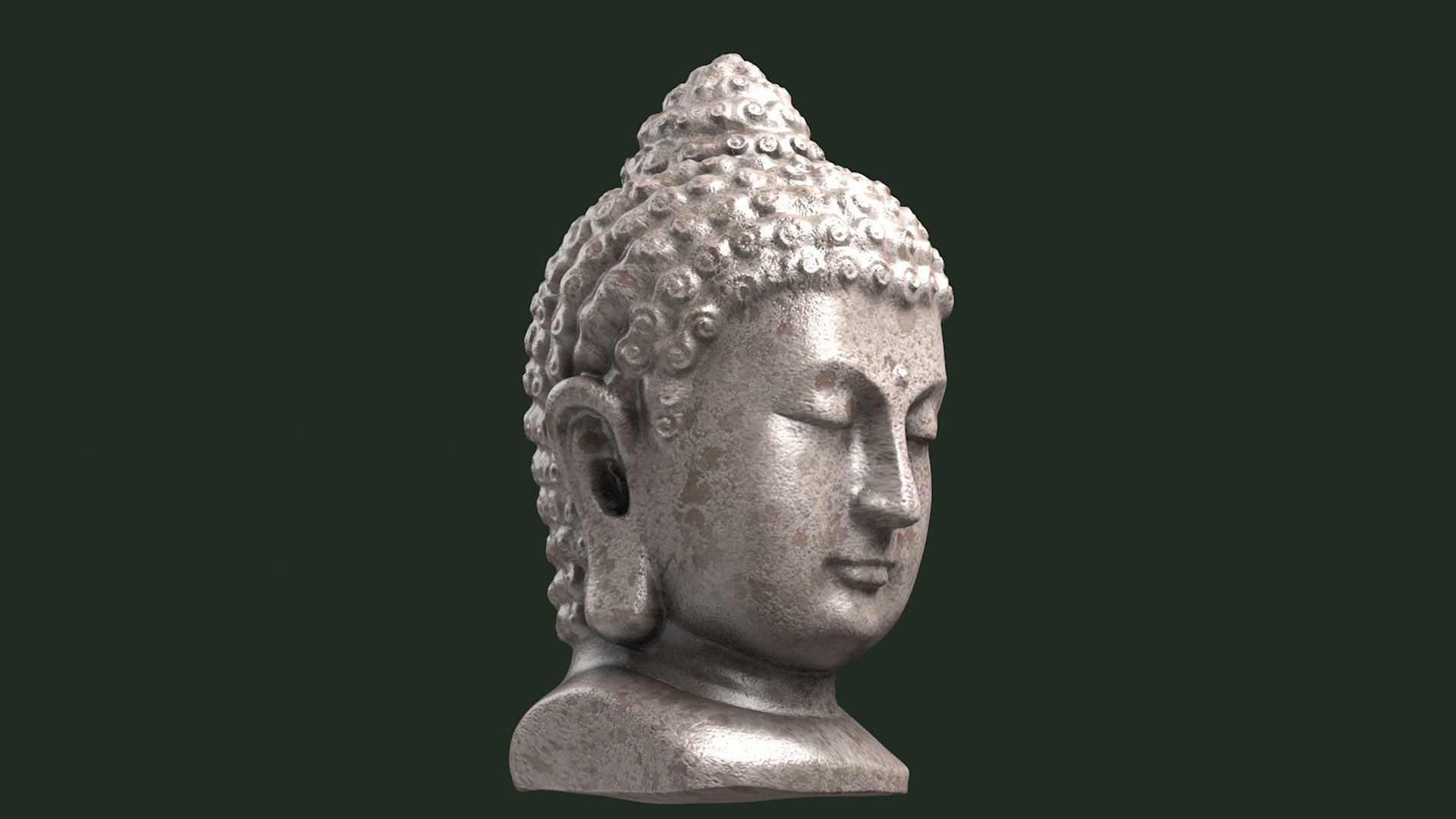 Bust Sculpture statue budda buddha buddhism 3D model_2