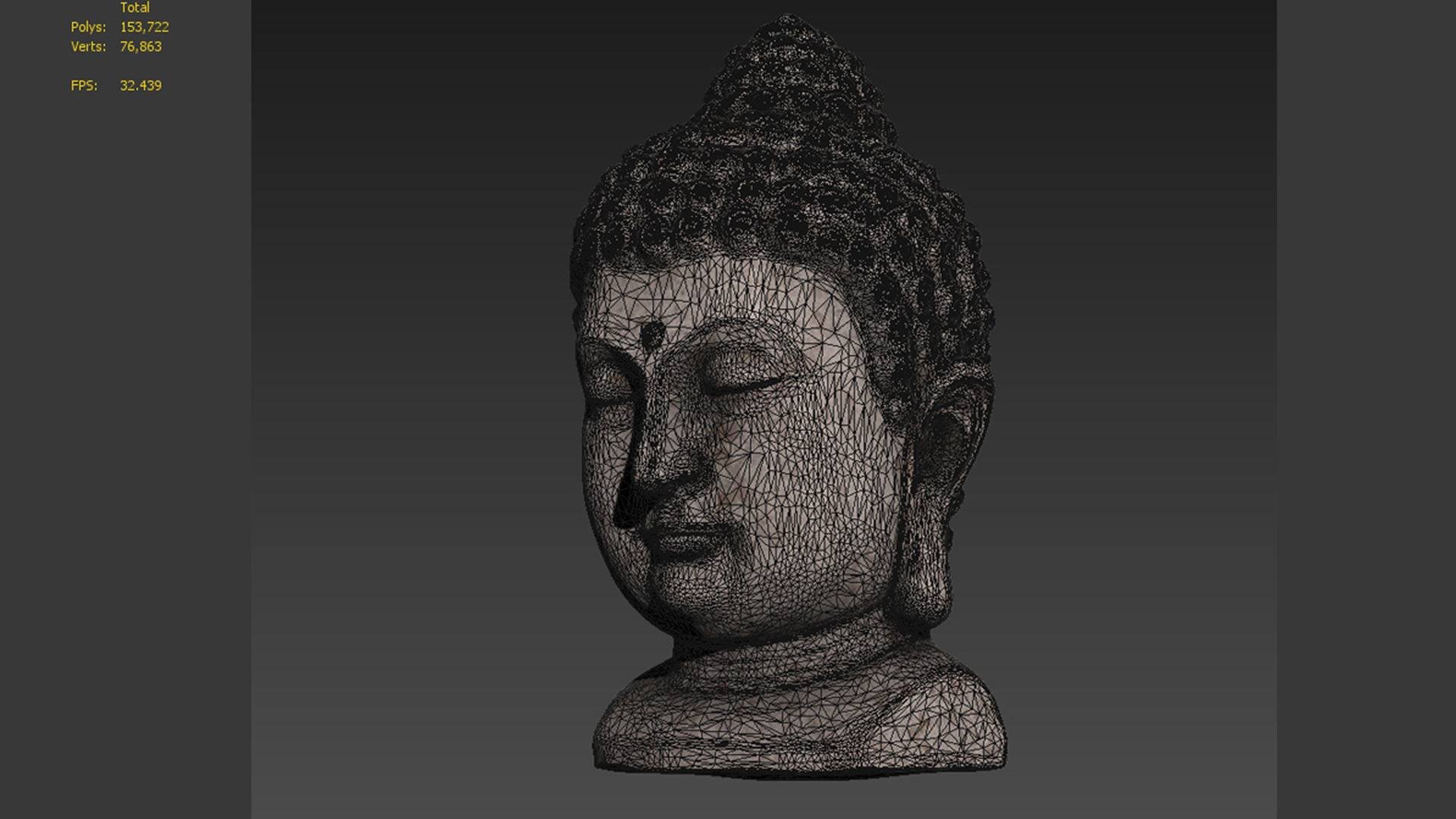 Bust Sculpture statue budda buddha buddhism 3D model_5