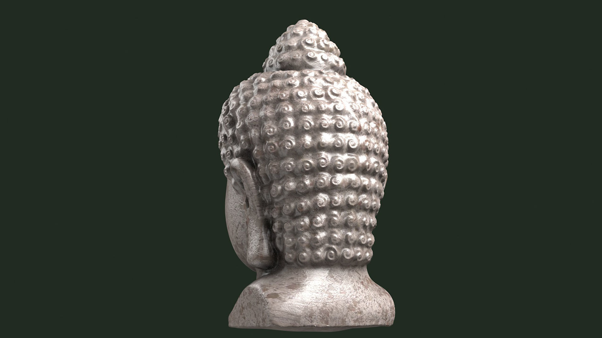 Bust Sculpture statue budda buddha buddhism 3D model_4