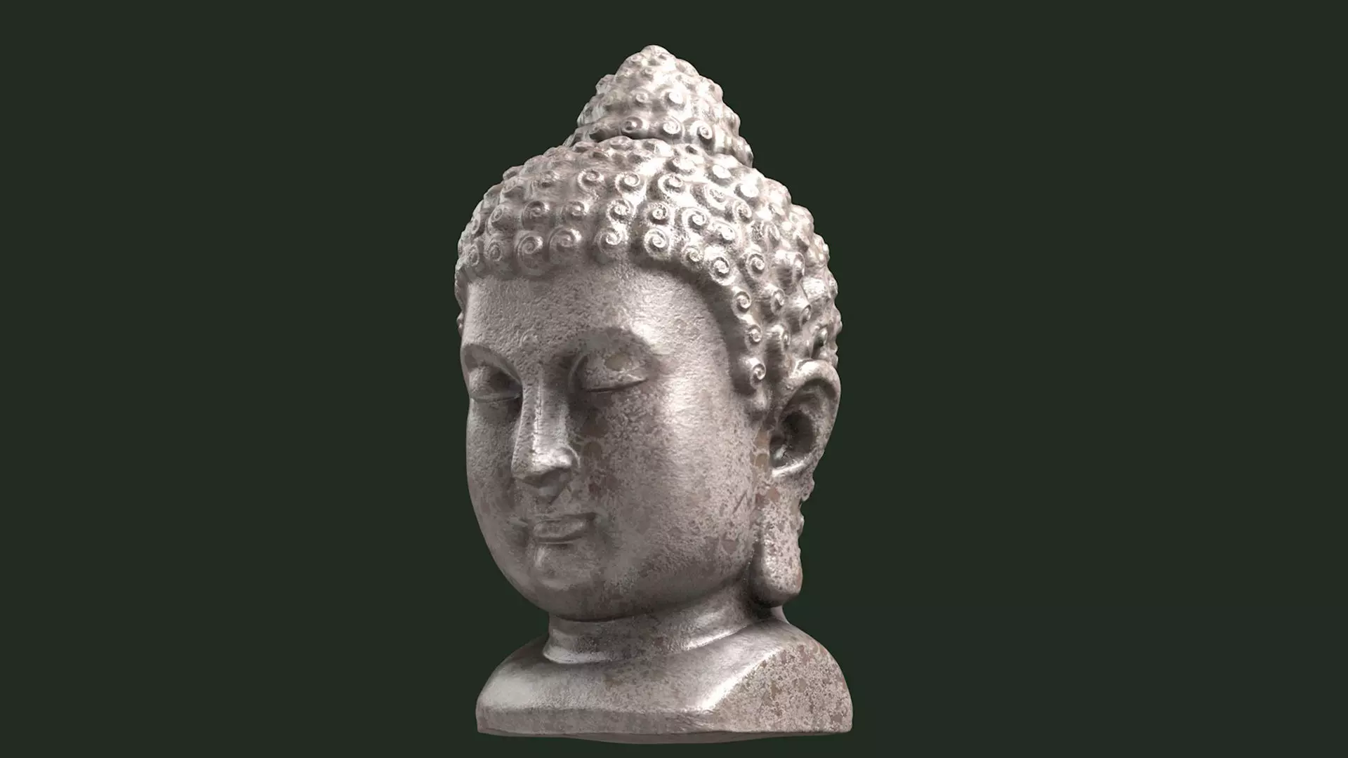 Bust Sculpture statue budda buddha buddhism 3D model_0