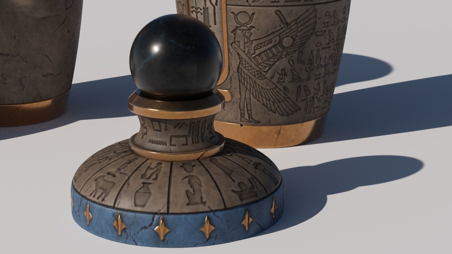 OB 02 Egyptian Necromancer Kit - 03 - Canopic Death Jar Low-poly 3D model_5