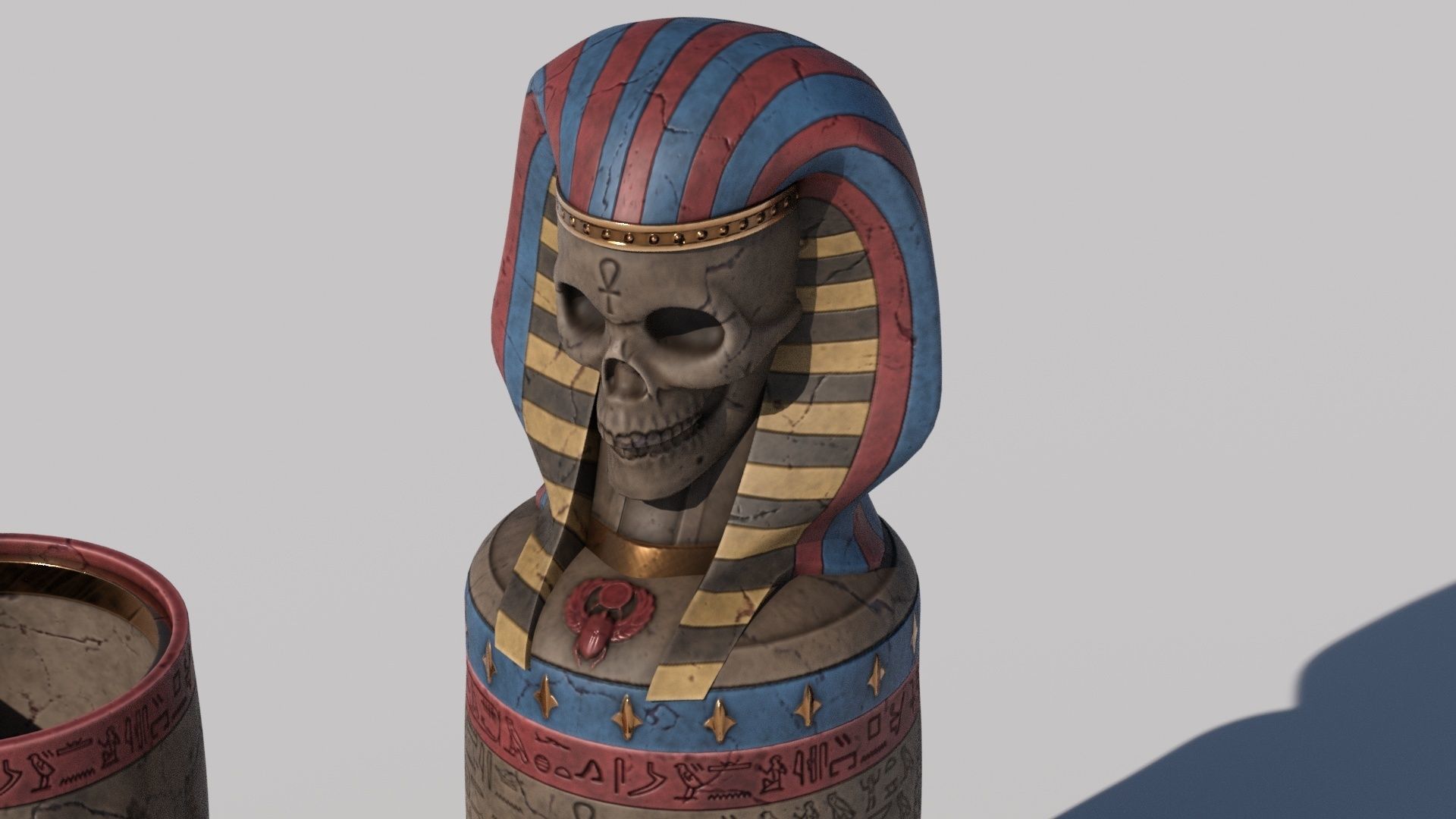 OB 02 Egyptian Necromancer Kit - 03 - Canopic Death Jar Low-poly 3D model_3