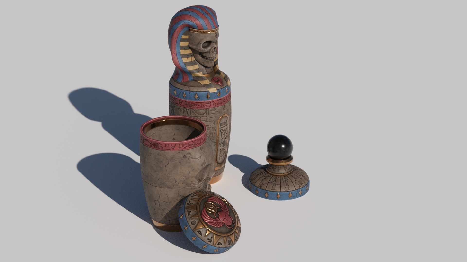OB 02 Egyptian Necromancer Kit - 03 - Canopic Death Jar Low-poly 3D model_1