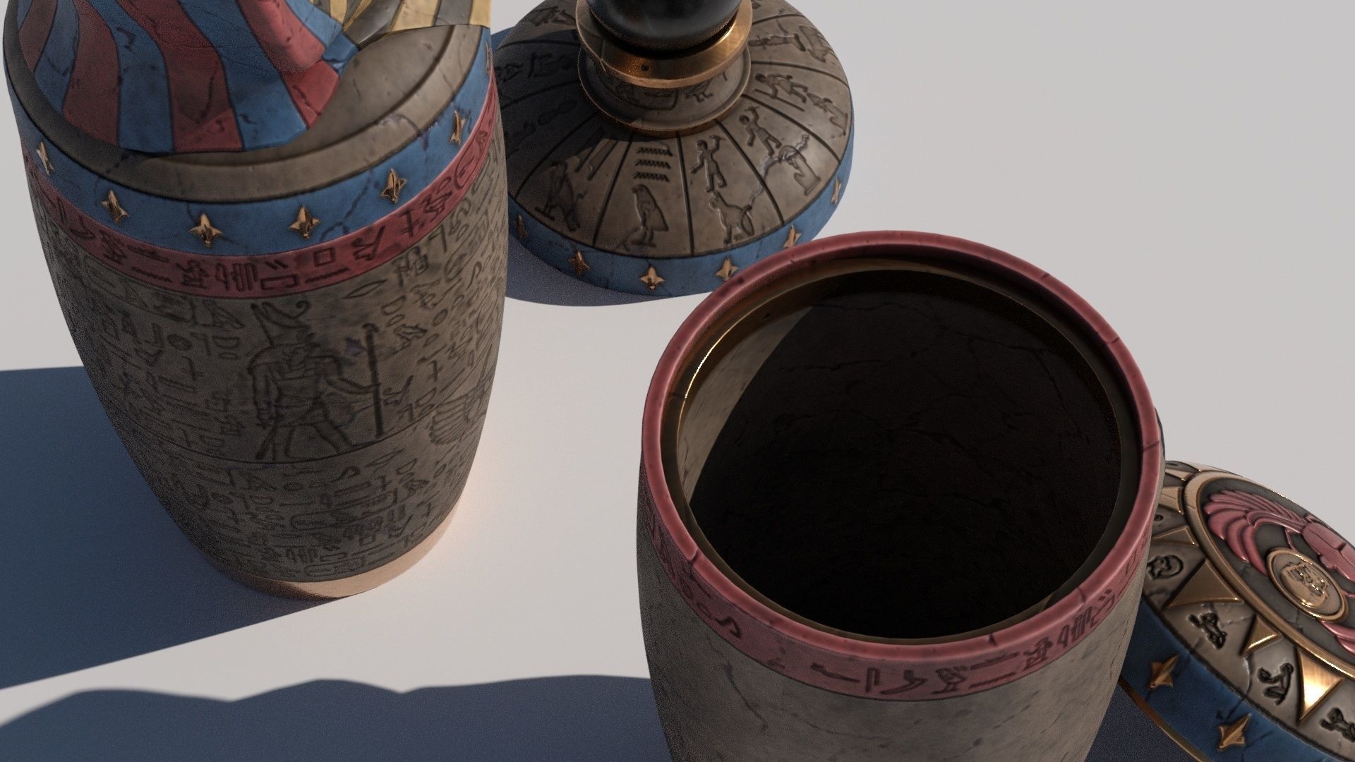 OB 02 Egyptian Necromancer Kit - 03 - Canopic Death Jar Low-poly 3D model_7