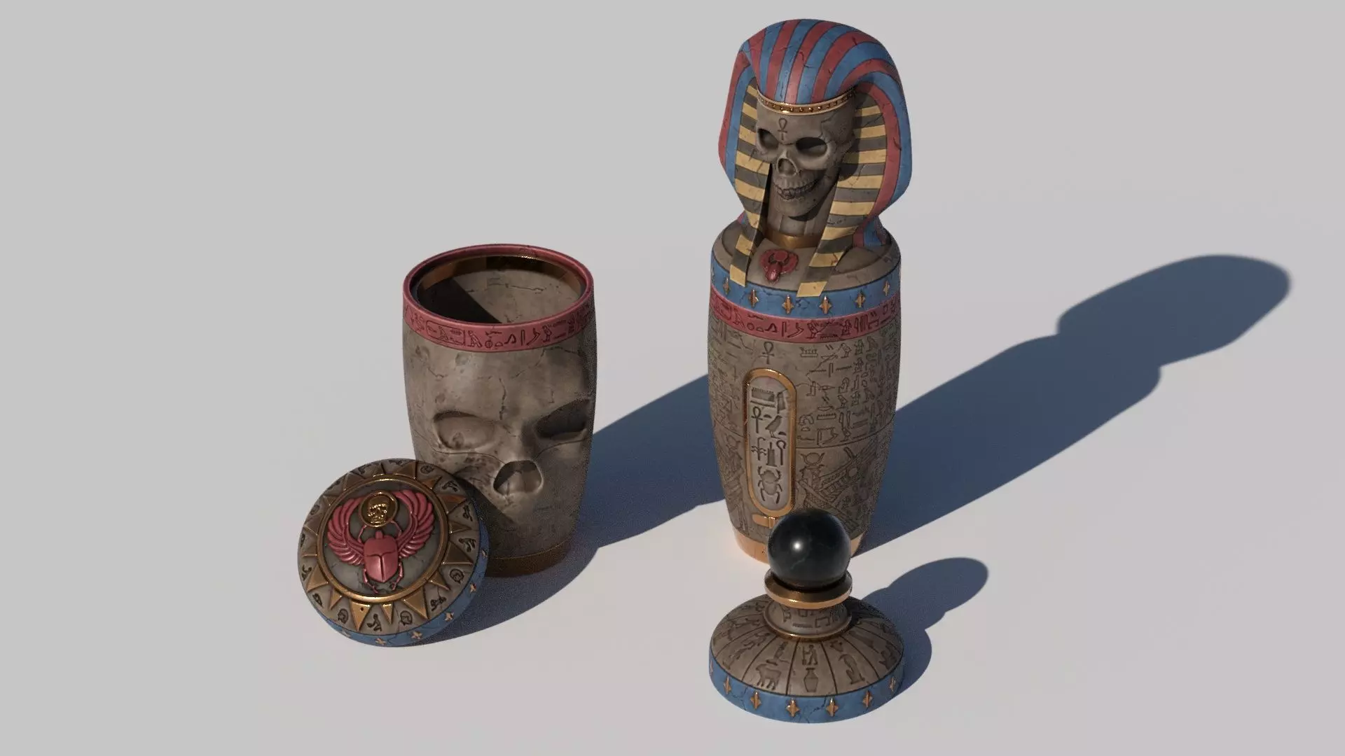 OB 02 Egyptian Necromancer Kit - 03 - Canopic Death Jar Low-poly 3D model_0