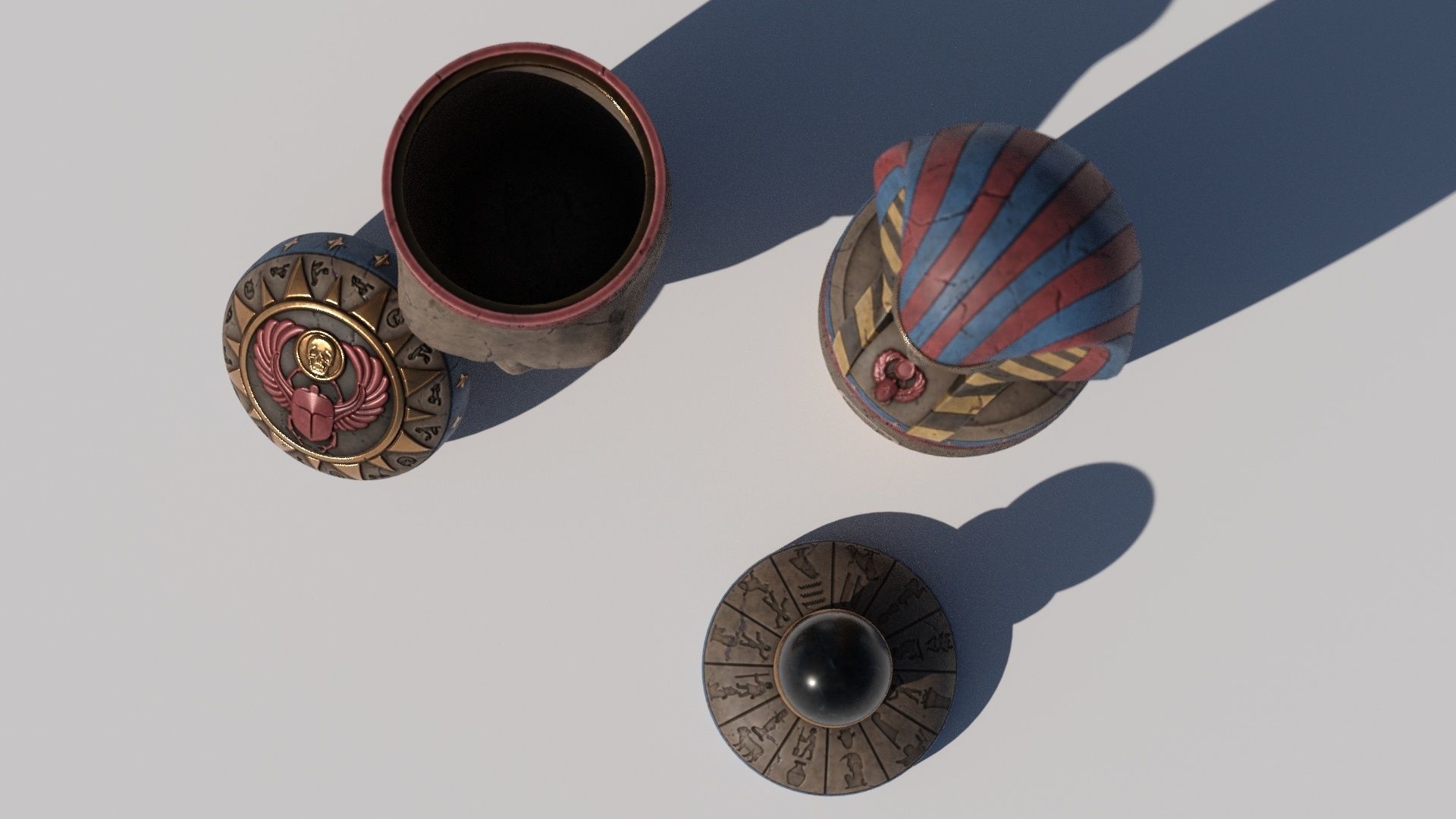 OB 02 Egyptian Necromancer Kit - 03 - Canopic Death Jar Low-poly 3D model_10