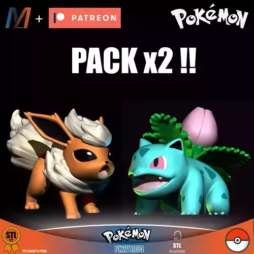 PX2V1054 - POKEMON FLAREON y POKEMON IVYSAUR