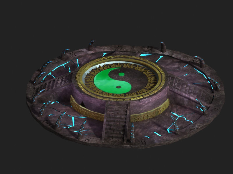 Tai Chi altar respawn Dragons platform shrine stairs 3D model CGTrader