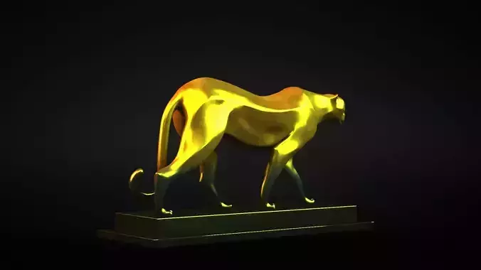 leopard Statue figurine sculpture modern art tiger abstract