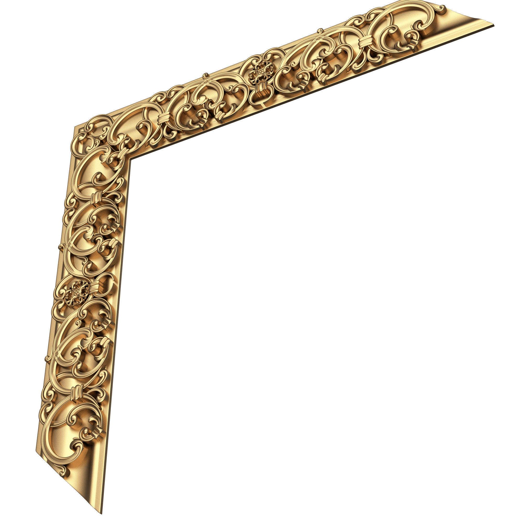 Corner Carved Plaster Molding Decoration 016 Low-poly 3D model_4