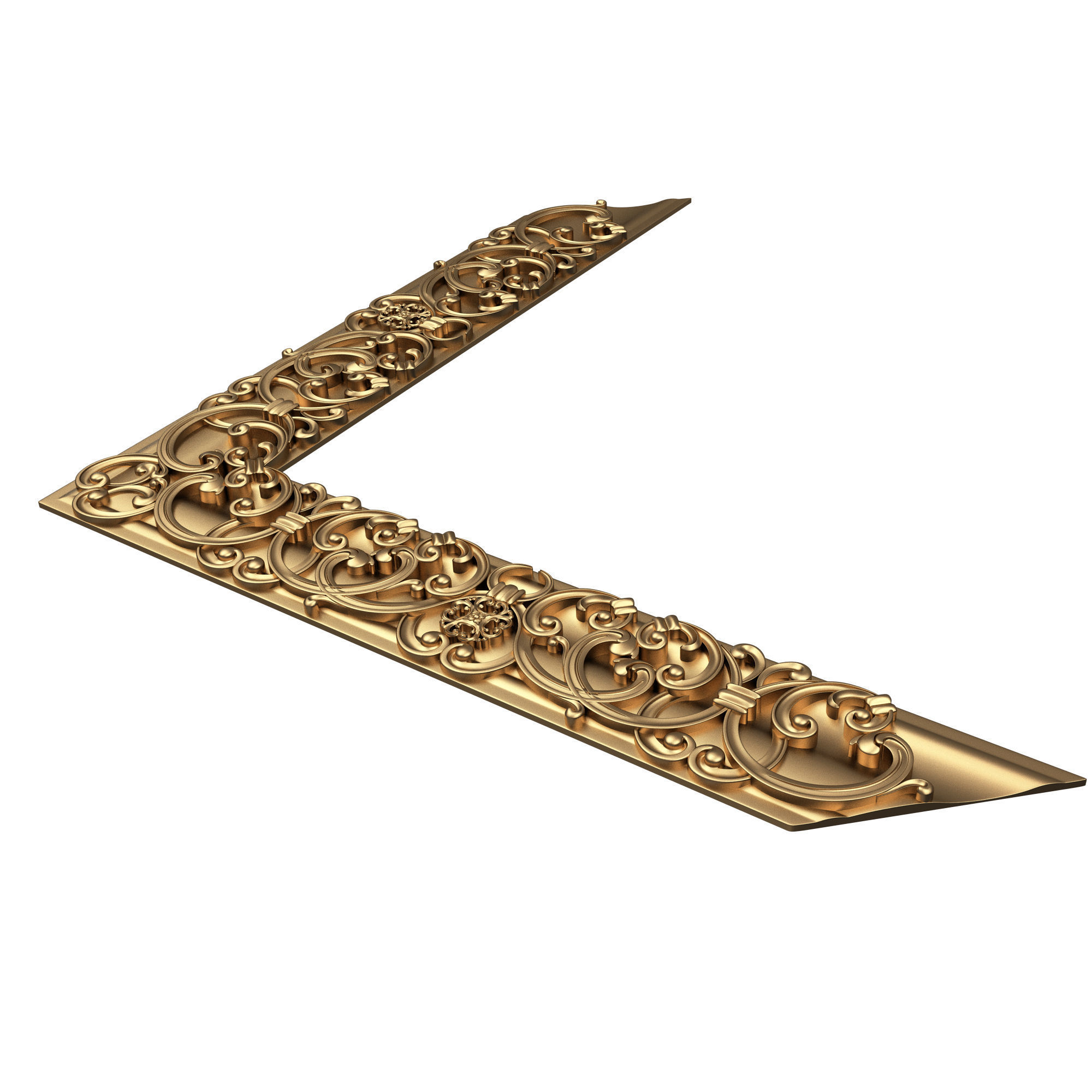 Corner Carved Plaster Molding Decoration 016 Low-poly 3D model_5