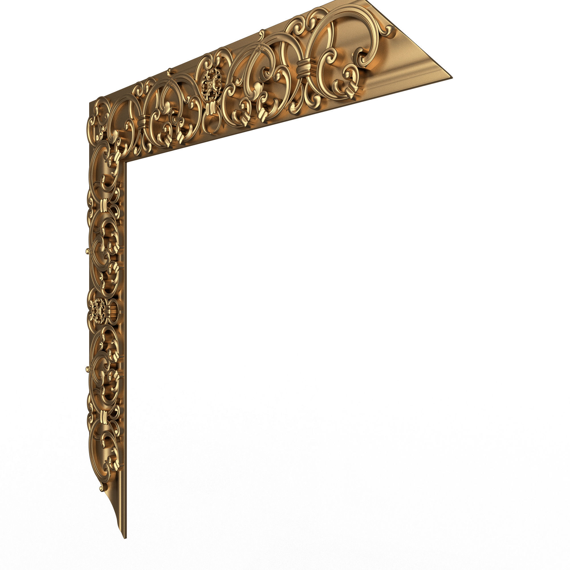 Corner Carved Plaster Molding Decoration 016 Low-poly 3D model_2