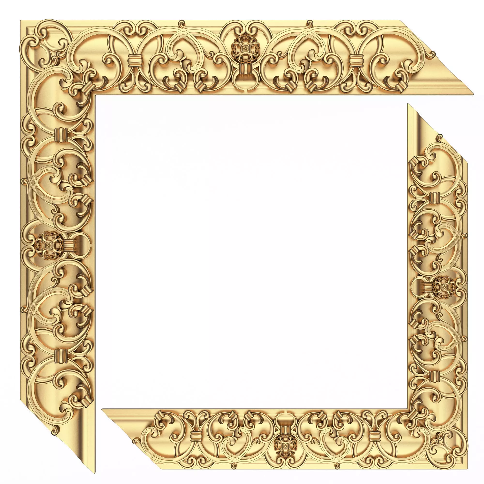 Corner Carved Plaster Molding Decoration 016 Low-poly 3D model_0