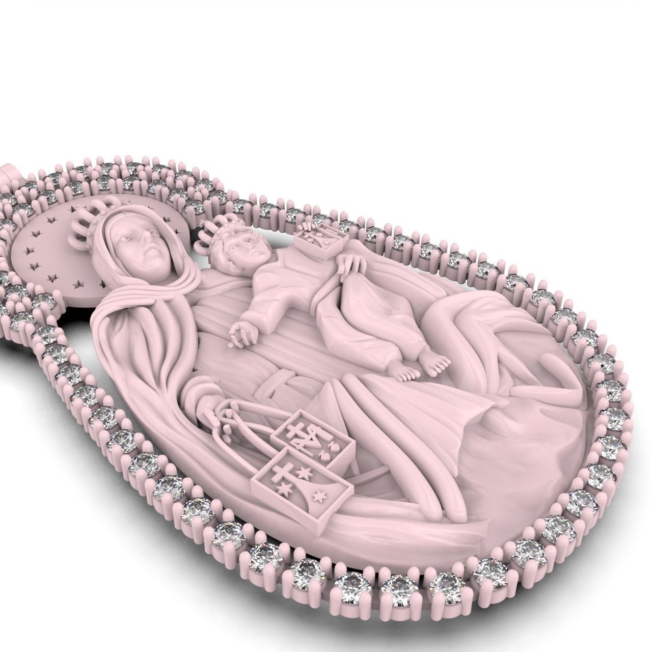 virgin pendant 3D print model_4