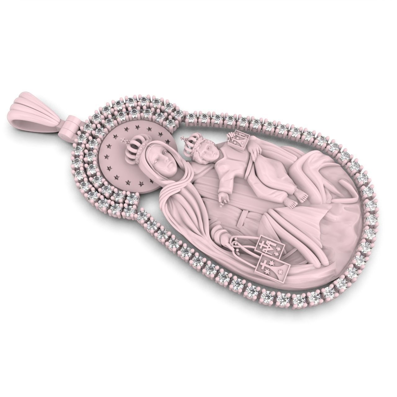 virgin pendant 3D print model_7