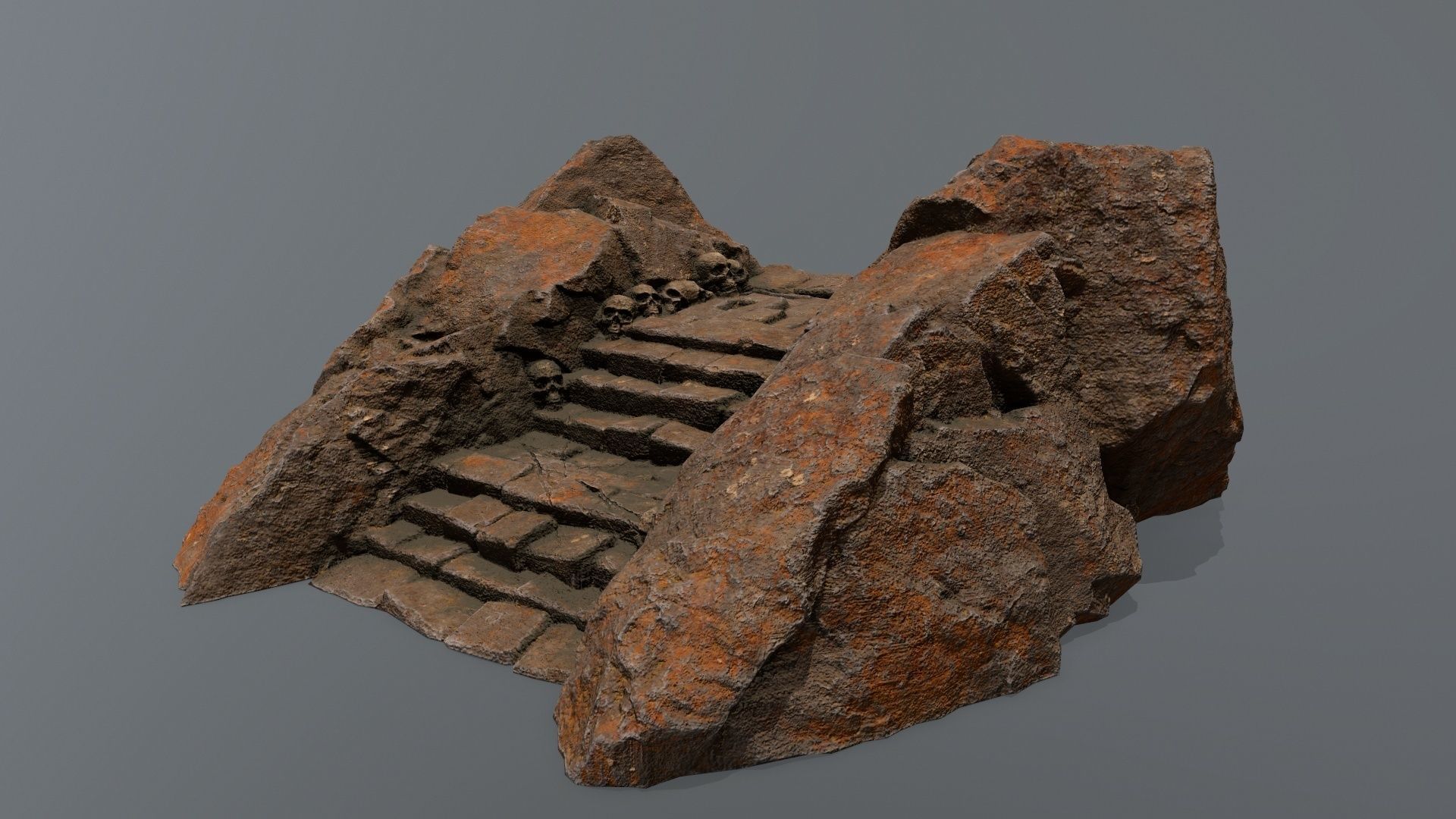 stairs Low-poly 3D model_3