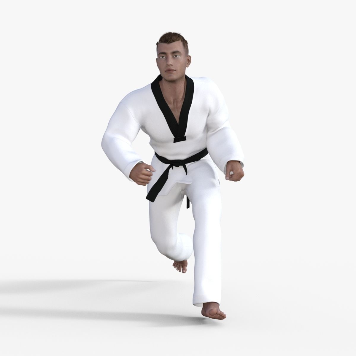 Realistic Karate Man 3D model_32