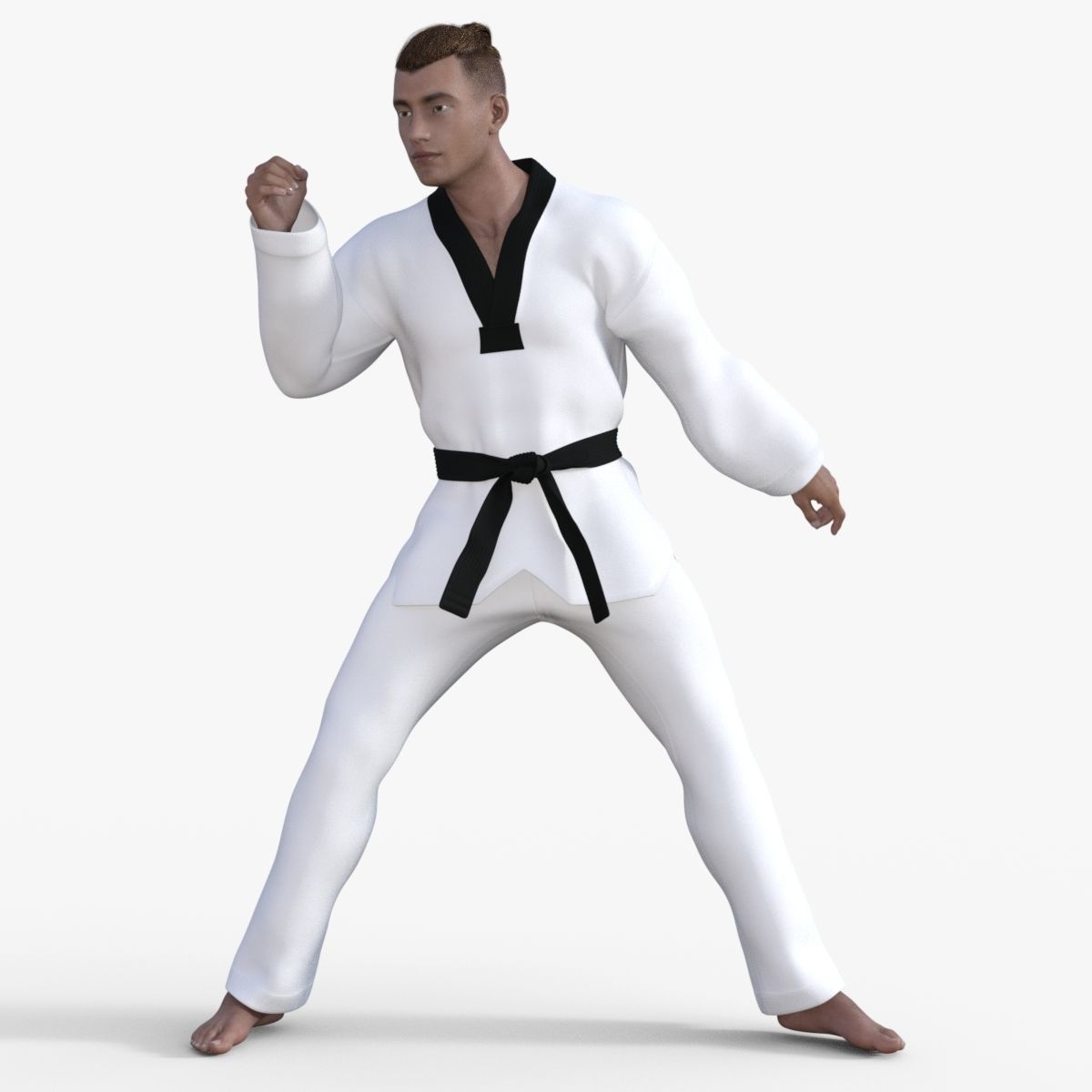 Realistic Karate Man 3D model_30