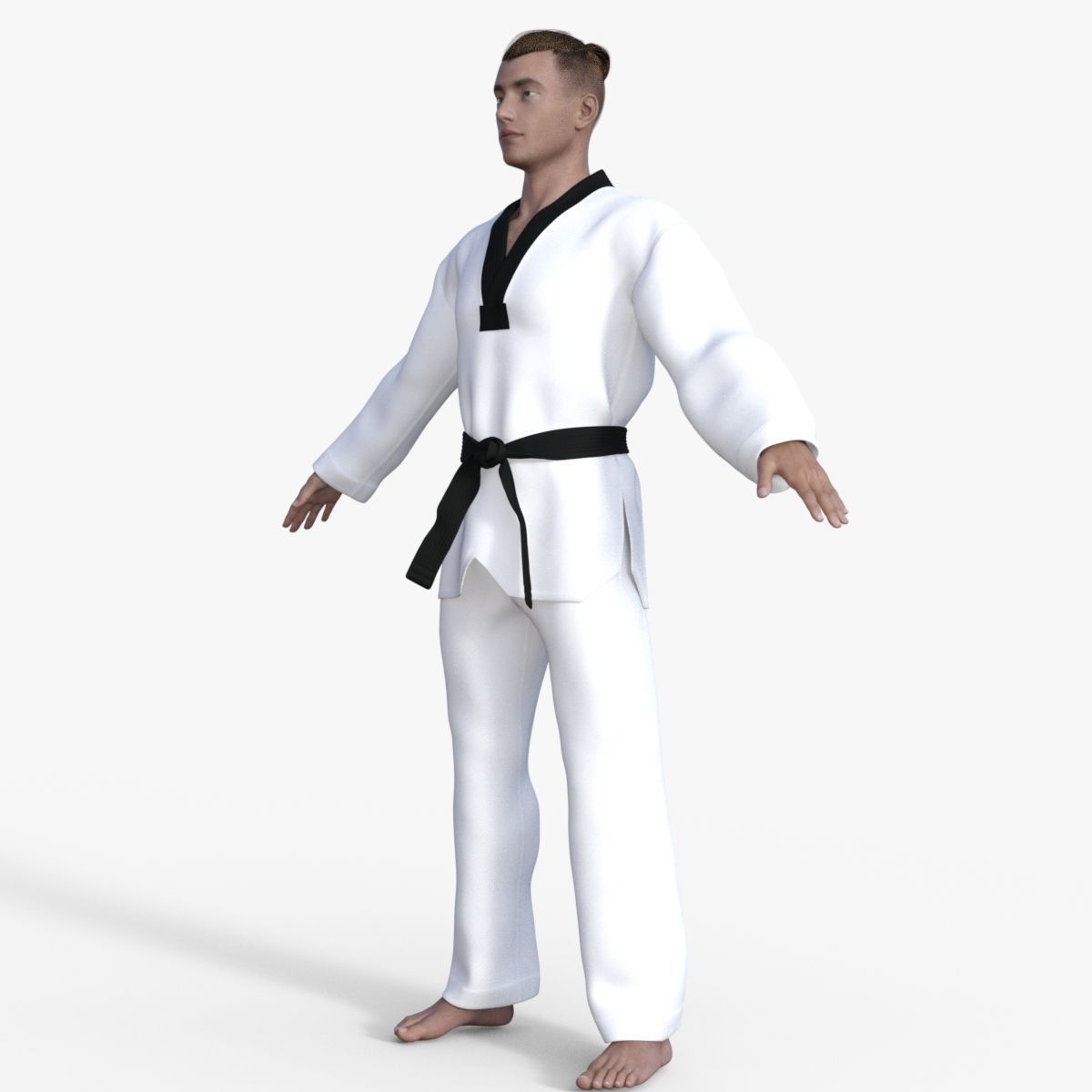 Realistic Karate Man 3D model_1