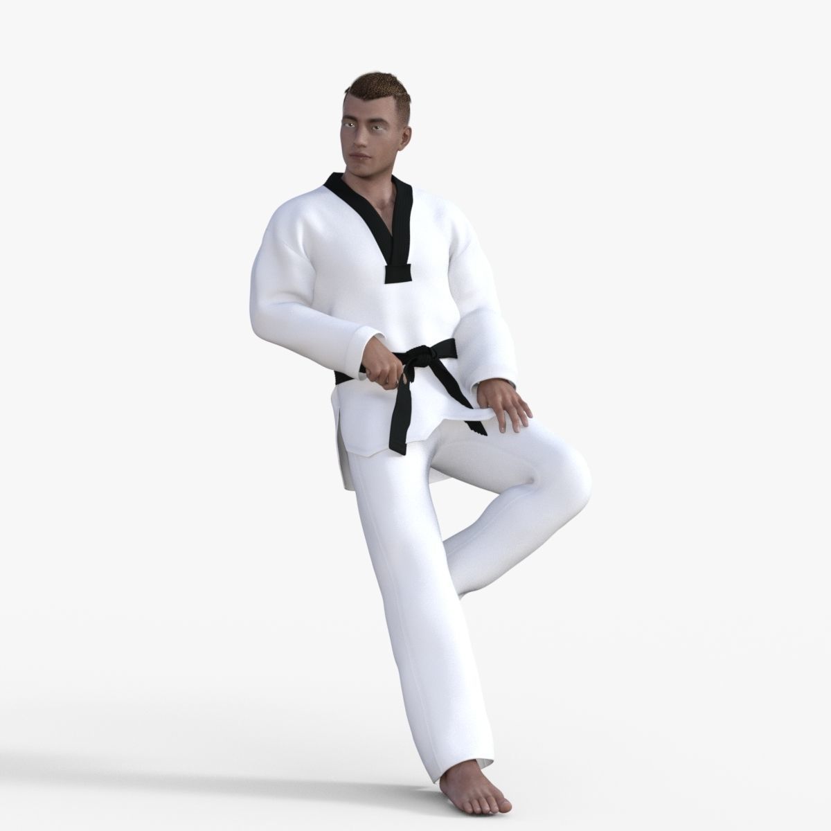 Realistic Karate Man 3D model_26