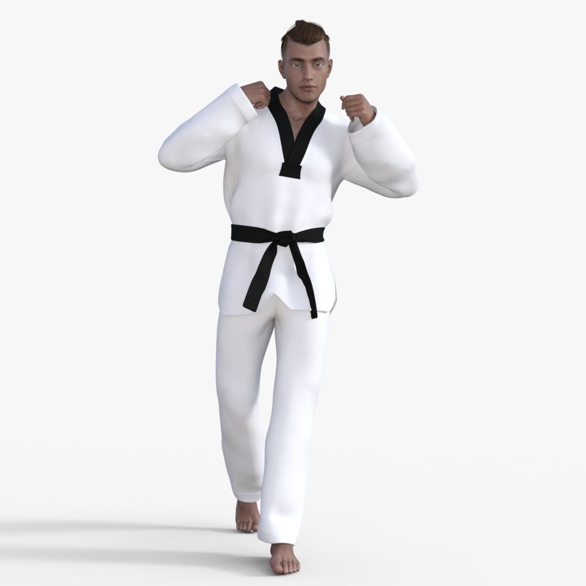 Realistic Karate Man 3D model_33