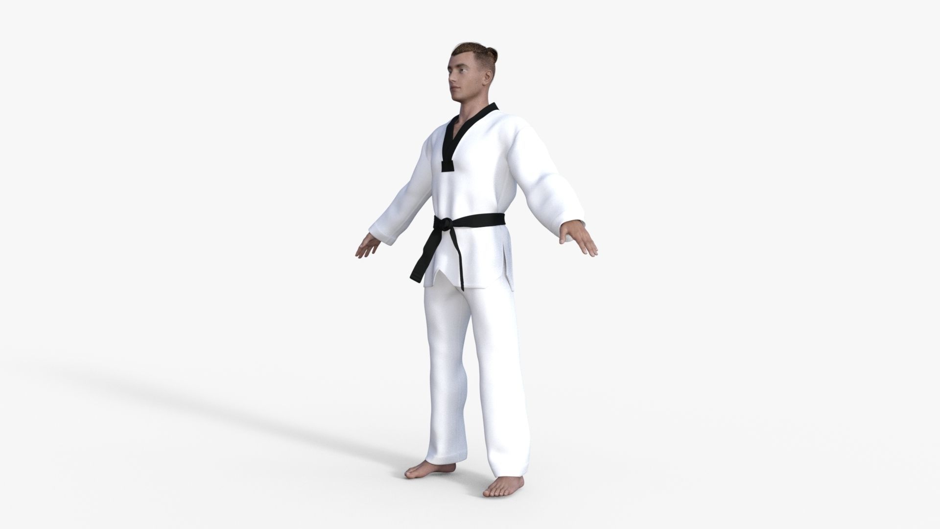 Realistic Karate Man 3D model_13