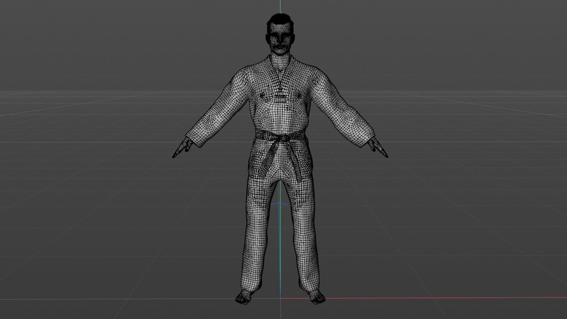 Realistic Karate Man 3D model_35