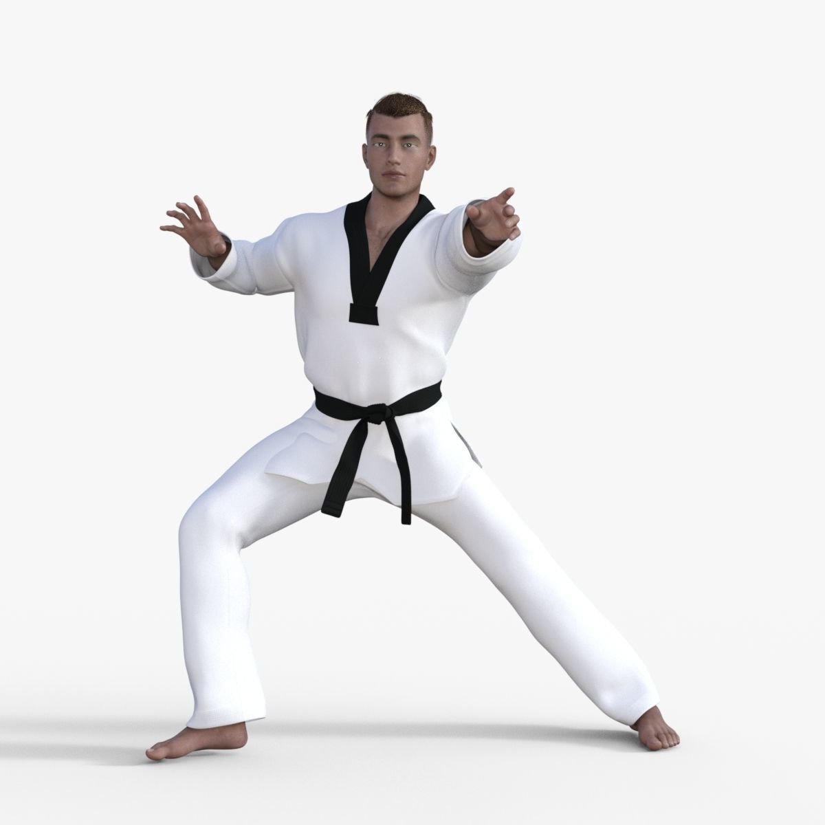 Realistic Karate Man 3D model_25