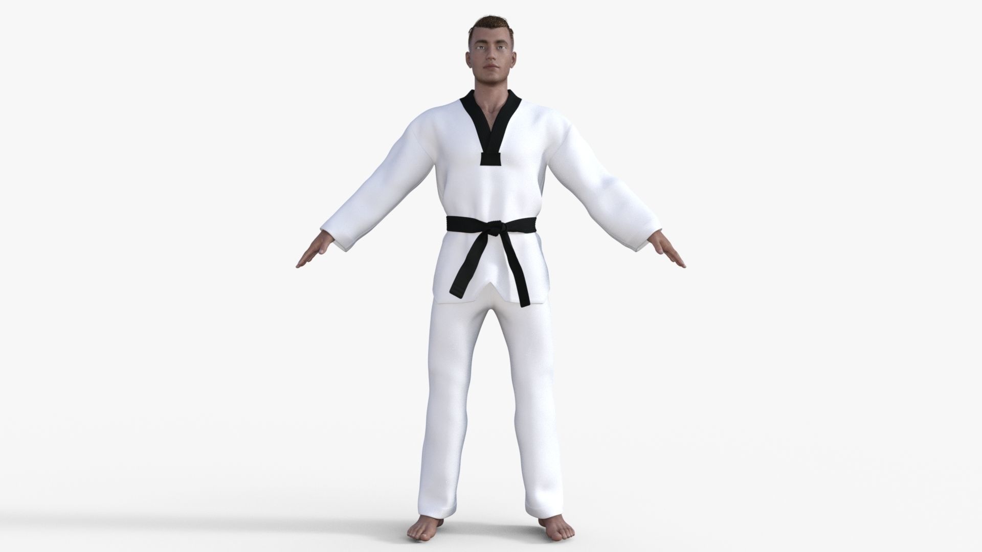Realistic Karate Man 3D model_12
