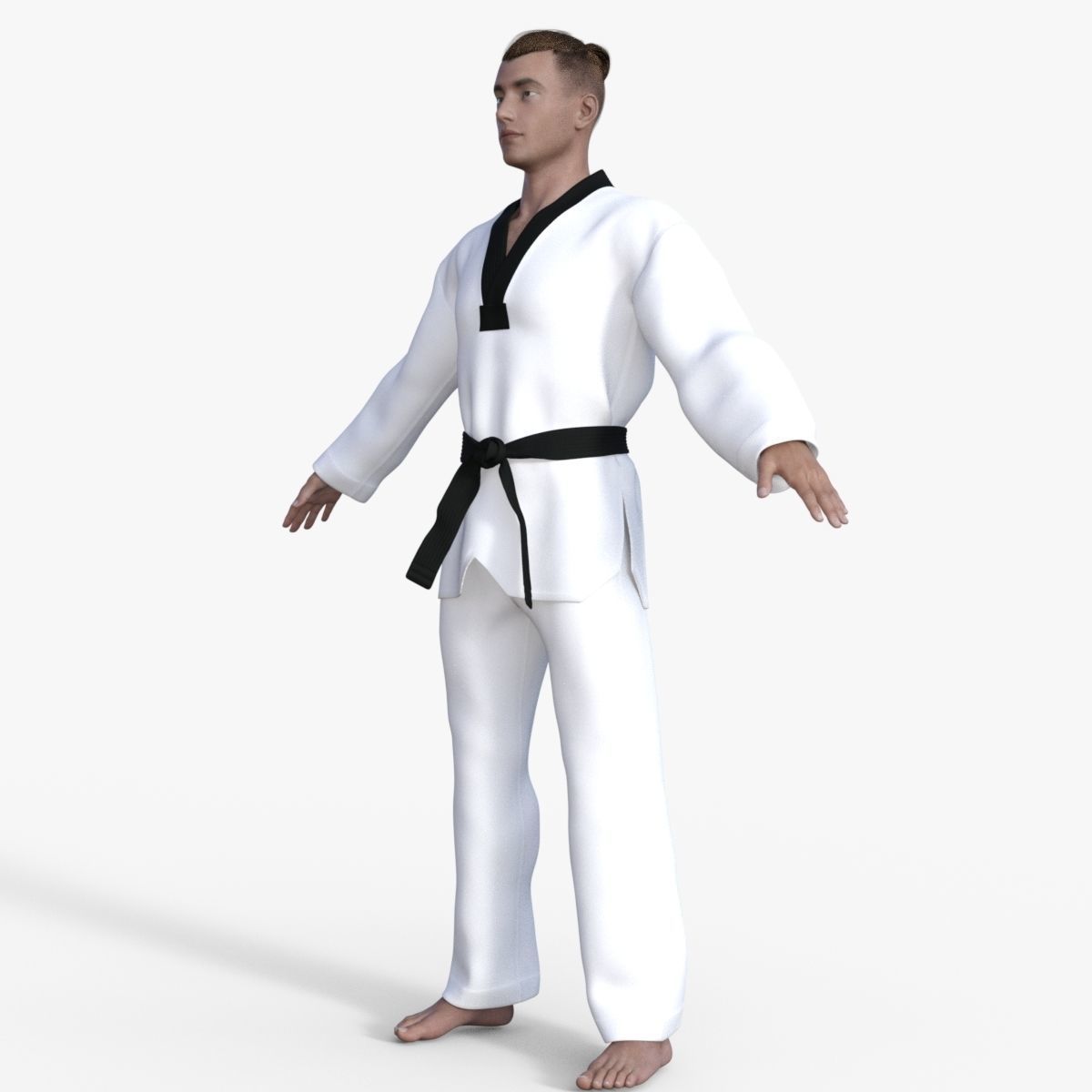 Realistic Karate Man 3D model_9