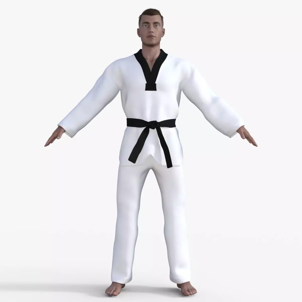 Realistic Karate Man 3D model_0