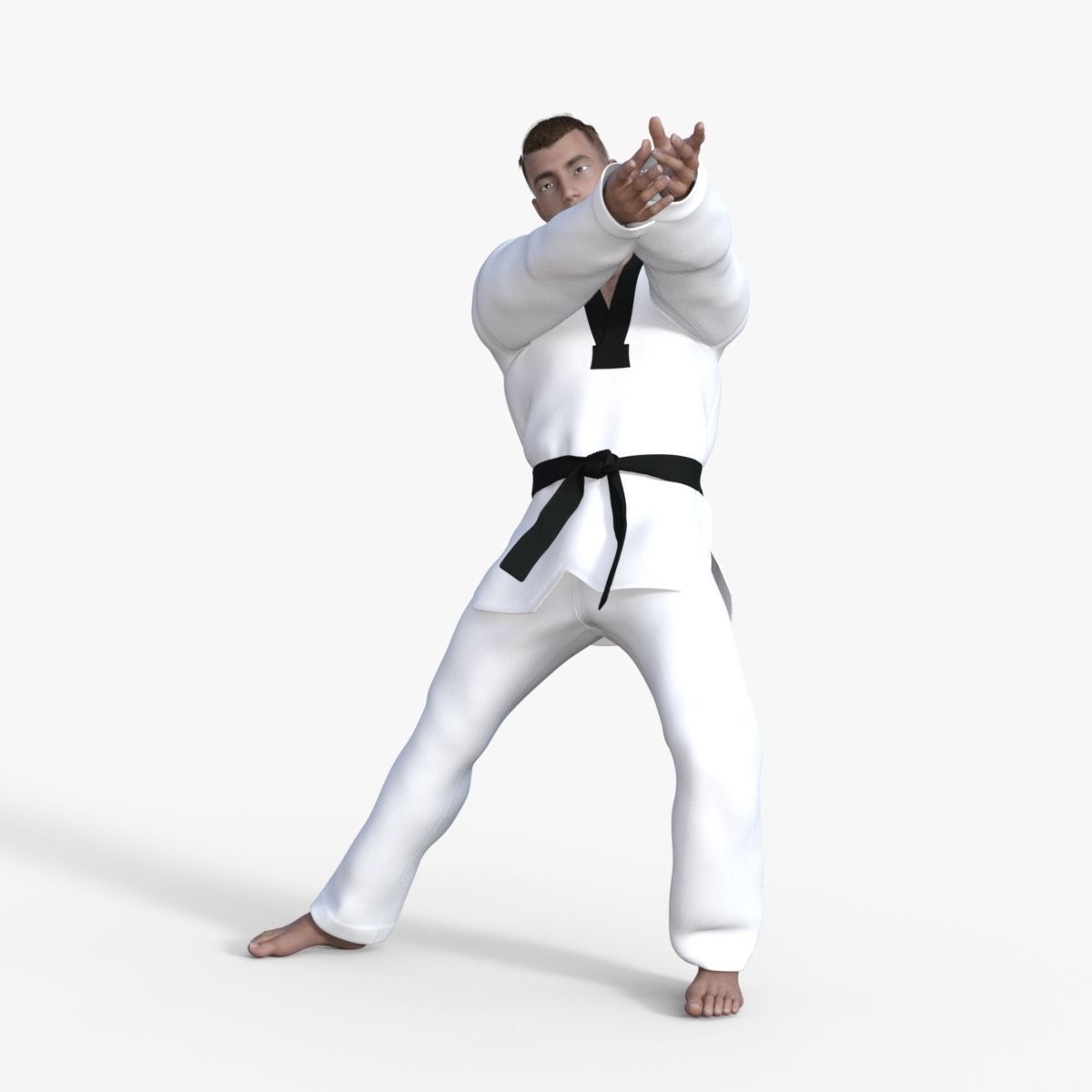 Realistic Karate Man 3D model_24