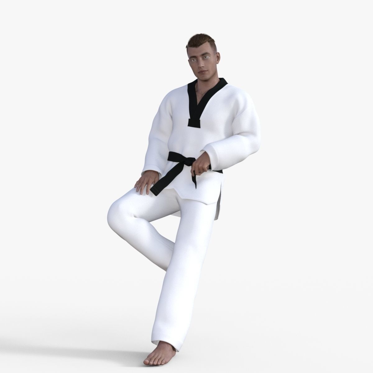 Realistic Karate Man 3D model_27