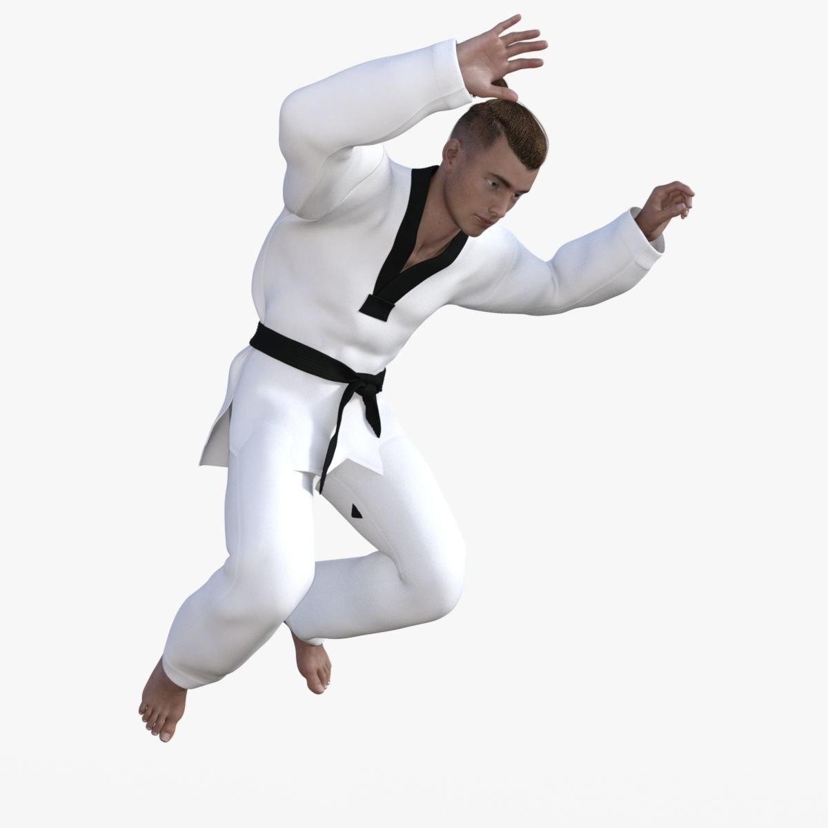 Realistic Karate Man 3D model_28