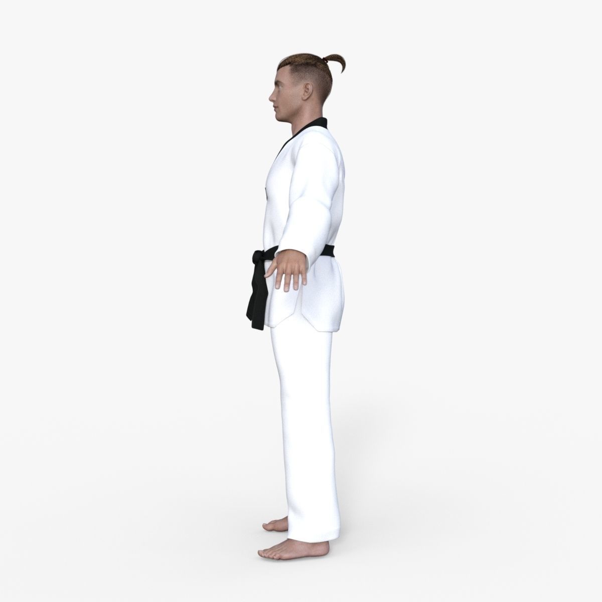 Realistic Karate Man 3D model_2