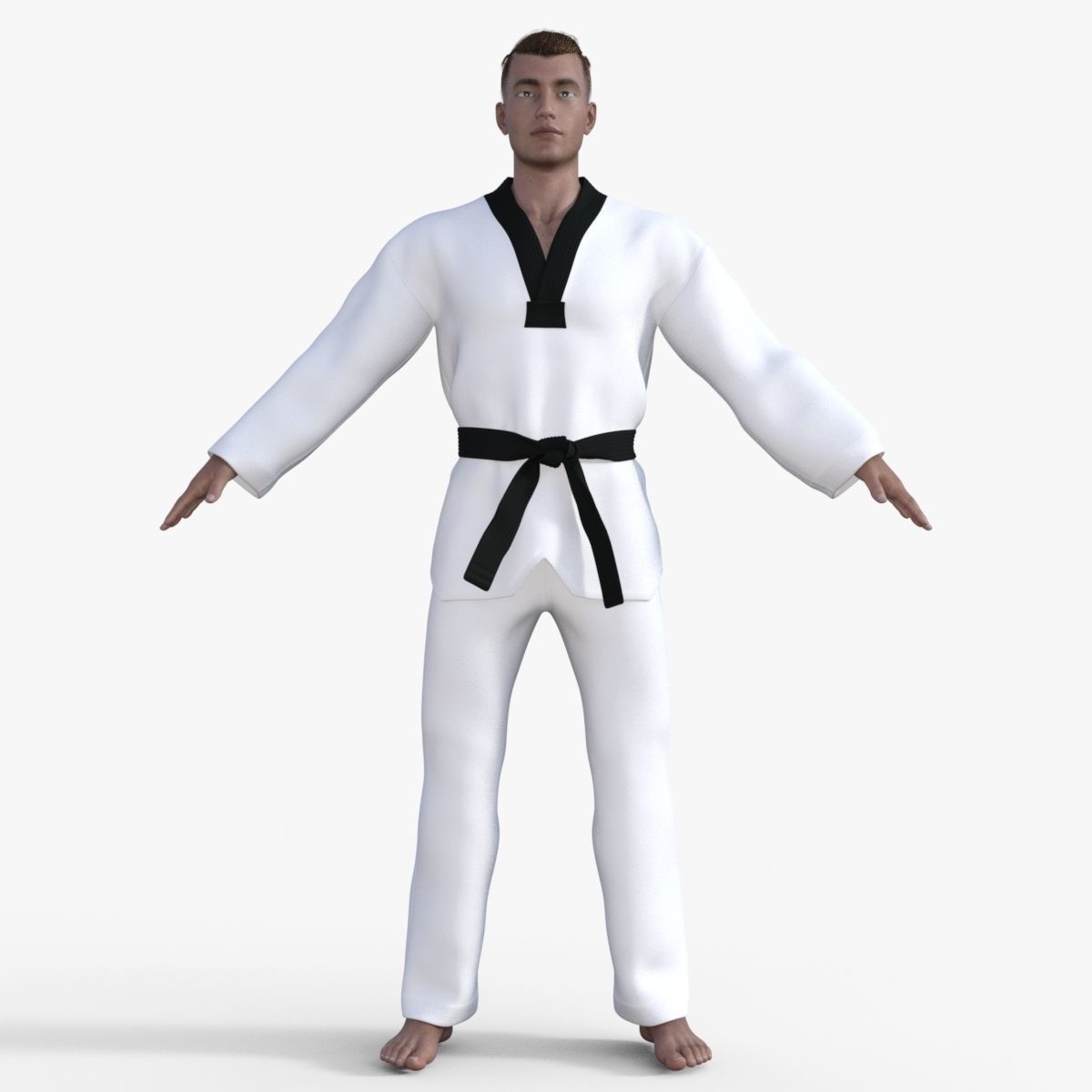 Realistic Karate Man 3D model_8