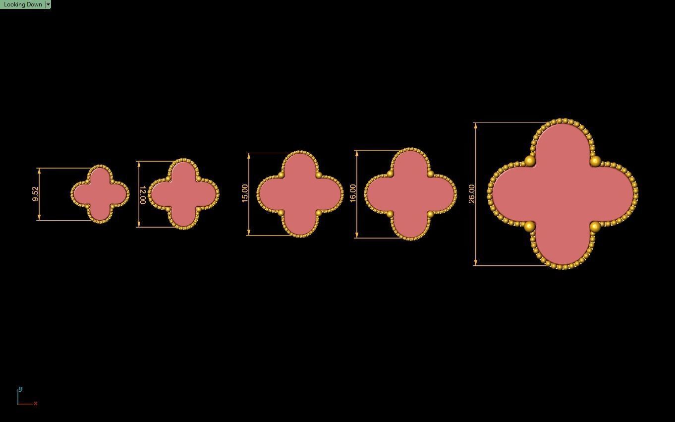 Alhambra lokit bracelate Low Weight 3D print model_5