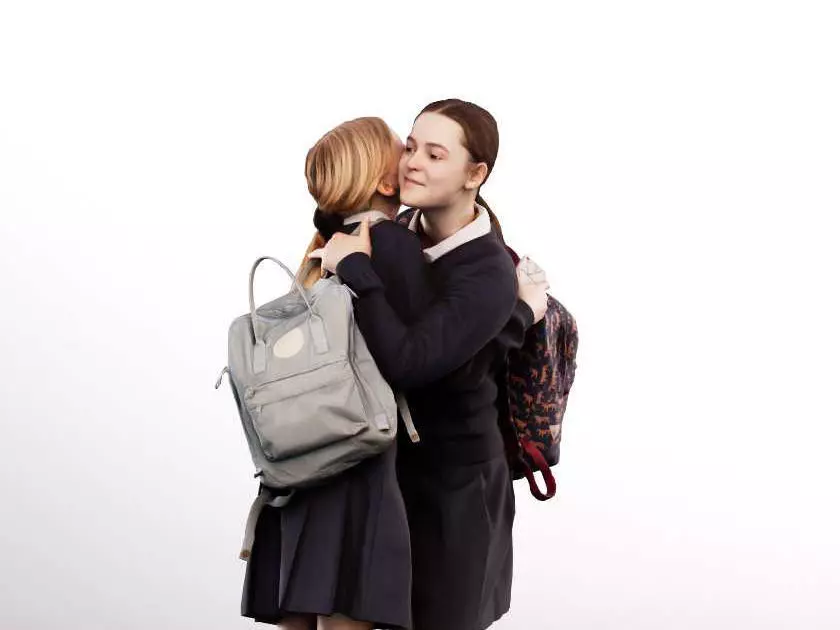 Jasmin Georgia 13196 - School Girls Hugging Low-poly 3D model
