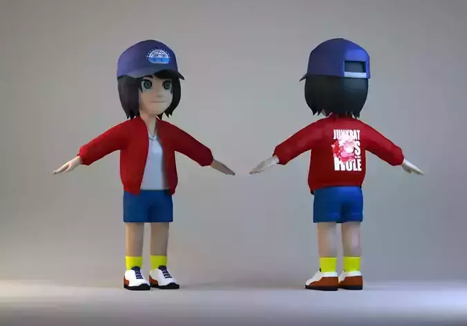 Cartoon delivery girl  student sister kid