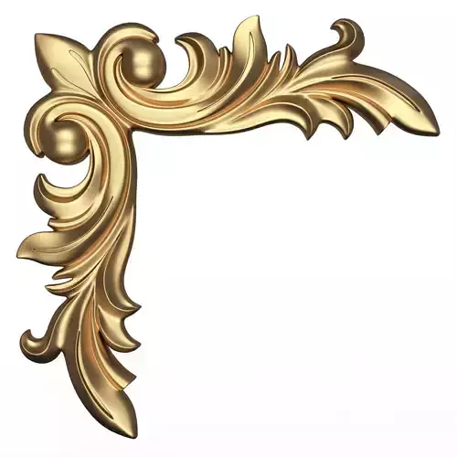 Corner Carved Plaster Molding Decoration 015 Low-poly 3D model