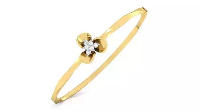 Beautiful Three Leaf Bangle Bracelet for Women 