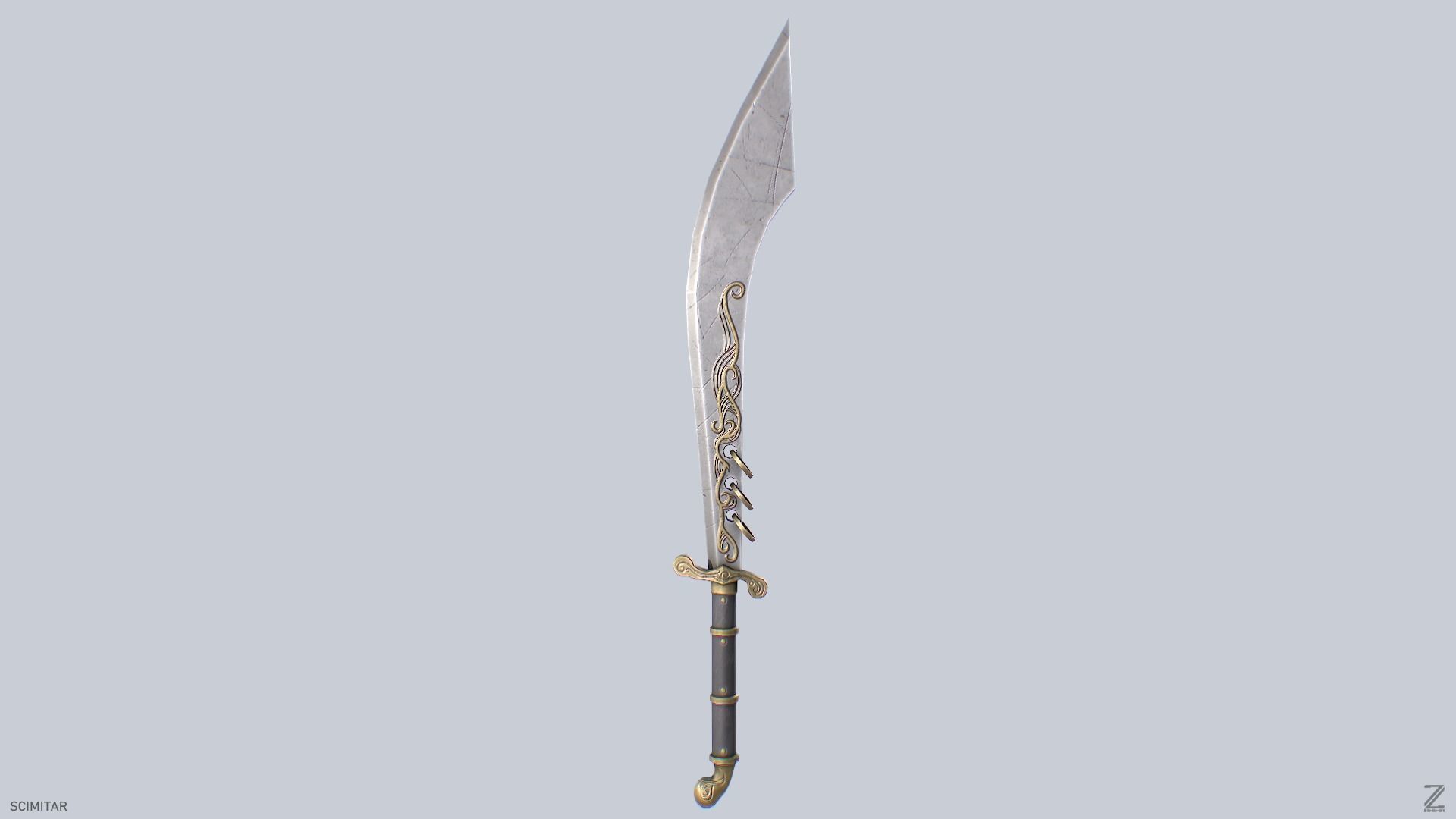 Scimitar Low-poly 3D model_2